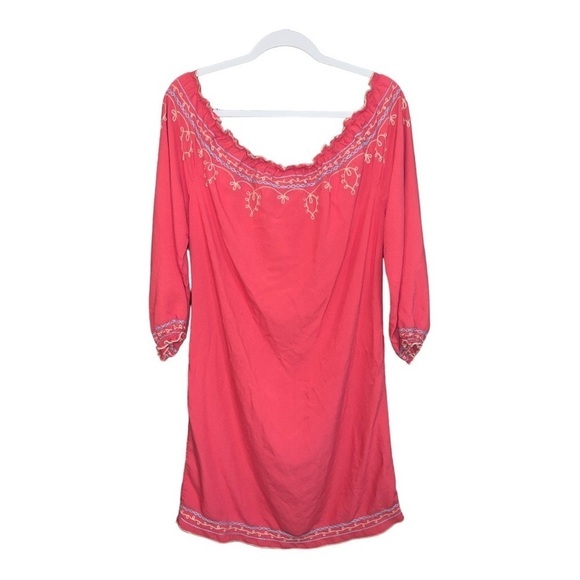 Wrangler Vintage Off The Shoulder Embroidered Western Cowgirl Dress Size Medium - Picture 3 of 4